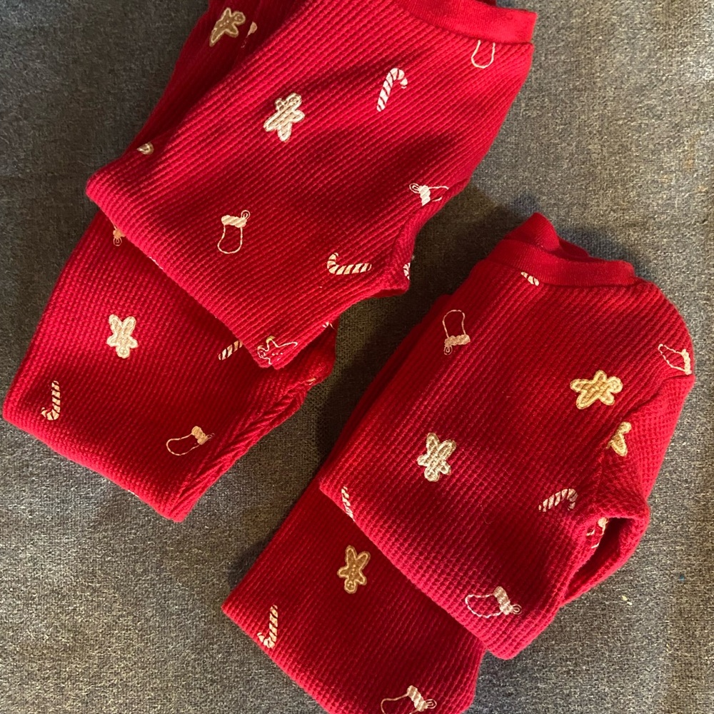 Matching Red Toddler and Baby Christmas Pajamas